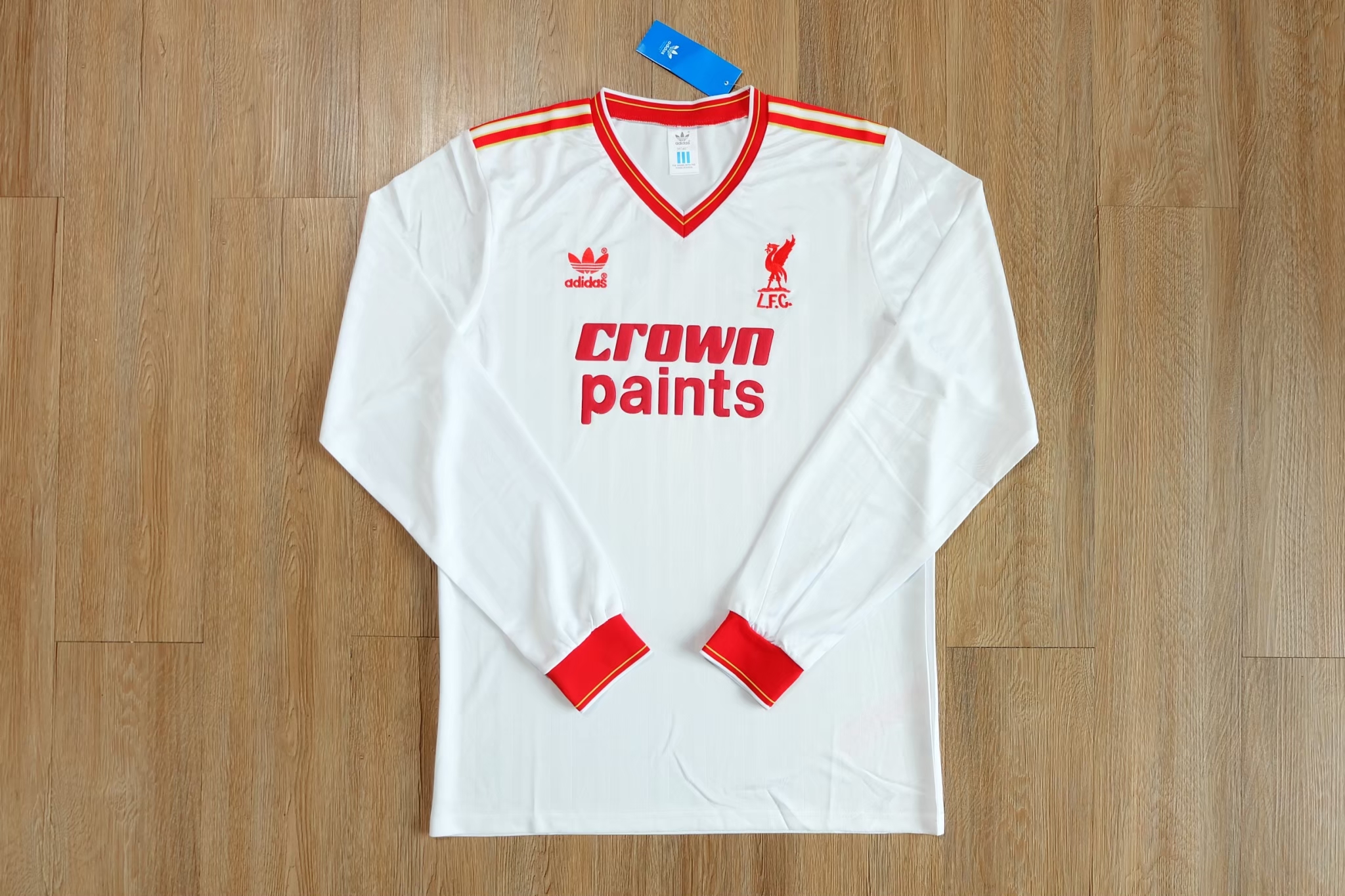 Liverpool 1986/87 Away Jersey เสื้อบอลย้อนยุคแขนยาว เสื้อแขนยาวลิเวอร์พูลย้อนยุค Crown paints