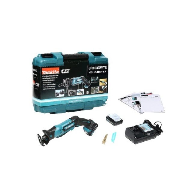 ชุดเครื่องเลื่อยชักไร้สาย 12 โวลต์ Makita มากีต้า รุ่น JR103DWYE (แท้) ##