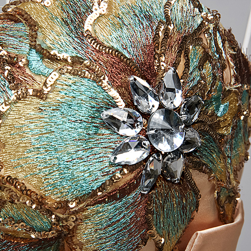 พร้อมเช่า ชุดราตรียาว สีชมพู Hot Pink เกาะอกลูกไม้ปัก ทรงหางปลา ผ้าซาติน