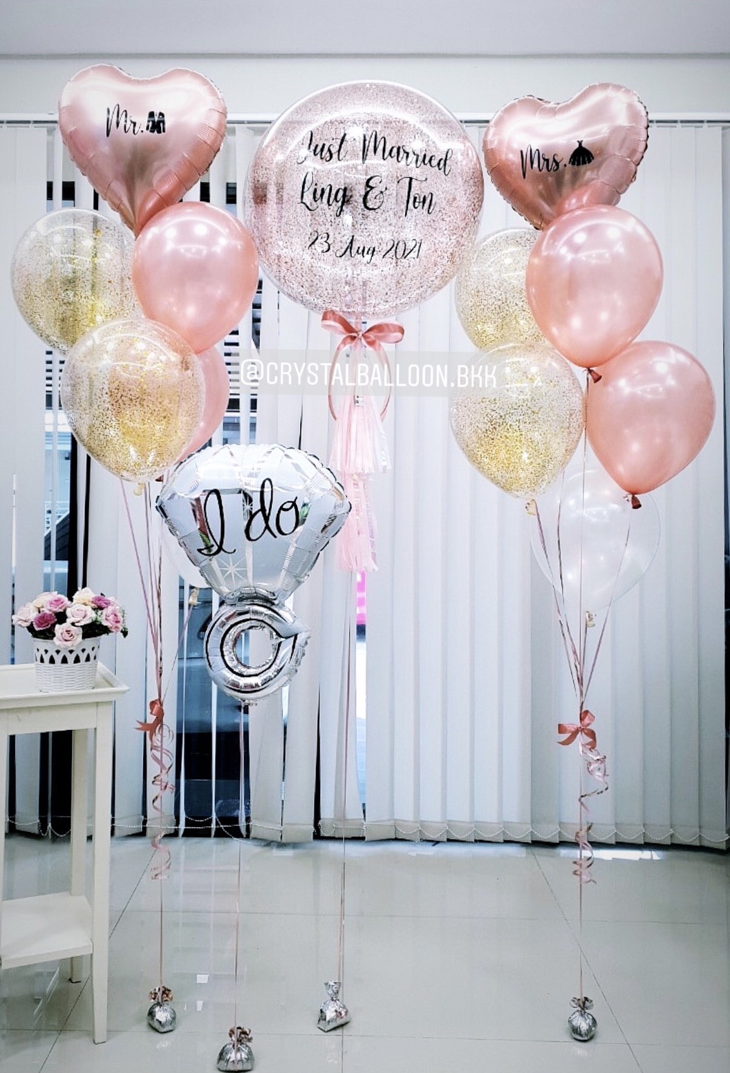 ลูกโป่ง Will You Marry Me? Bubble ขนาด 24" พร้อมตกแต่ง ช่อลูกโป่งฟอยล์หัวใจ ขนาด 18" 2 ช่อ,ลูกโป่งใส ใส่กลิตเตอร์,ฟอยล์แหวนใหญ่ 1 ชิ้น สามารถเปลี่ยนสีลูกโป่ง/เปลี่ยนสี-ฟอยล์ตกแต่ง/เปลี่ยนข้อความ/เปลี่ยนขนาดได้