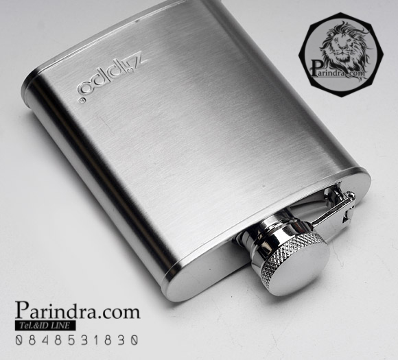กระป๋องเหล้าแสตนเลสขนาด 3 ออนซ์ Zippo แท้ - Zippo 122228 Flask 3 Ounce Stainless Steel Embossed