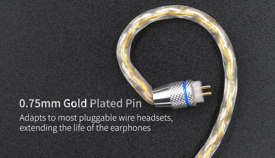 ขายสาย KZ Goldsilver cable สายถักชุบเงิน+ทอง 200 แกนรุ่นใหม่ล่าสุด
