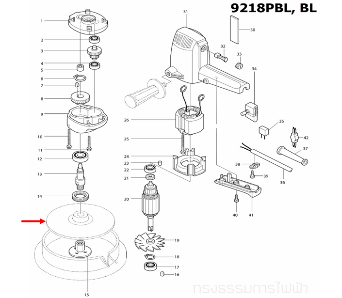 จานยาง 7" เครื่องขัดเงา Makita มากีต้า 9218PBL, 9218BL, 9007 Pn.743008-8 (แท้) ##