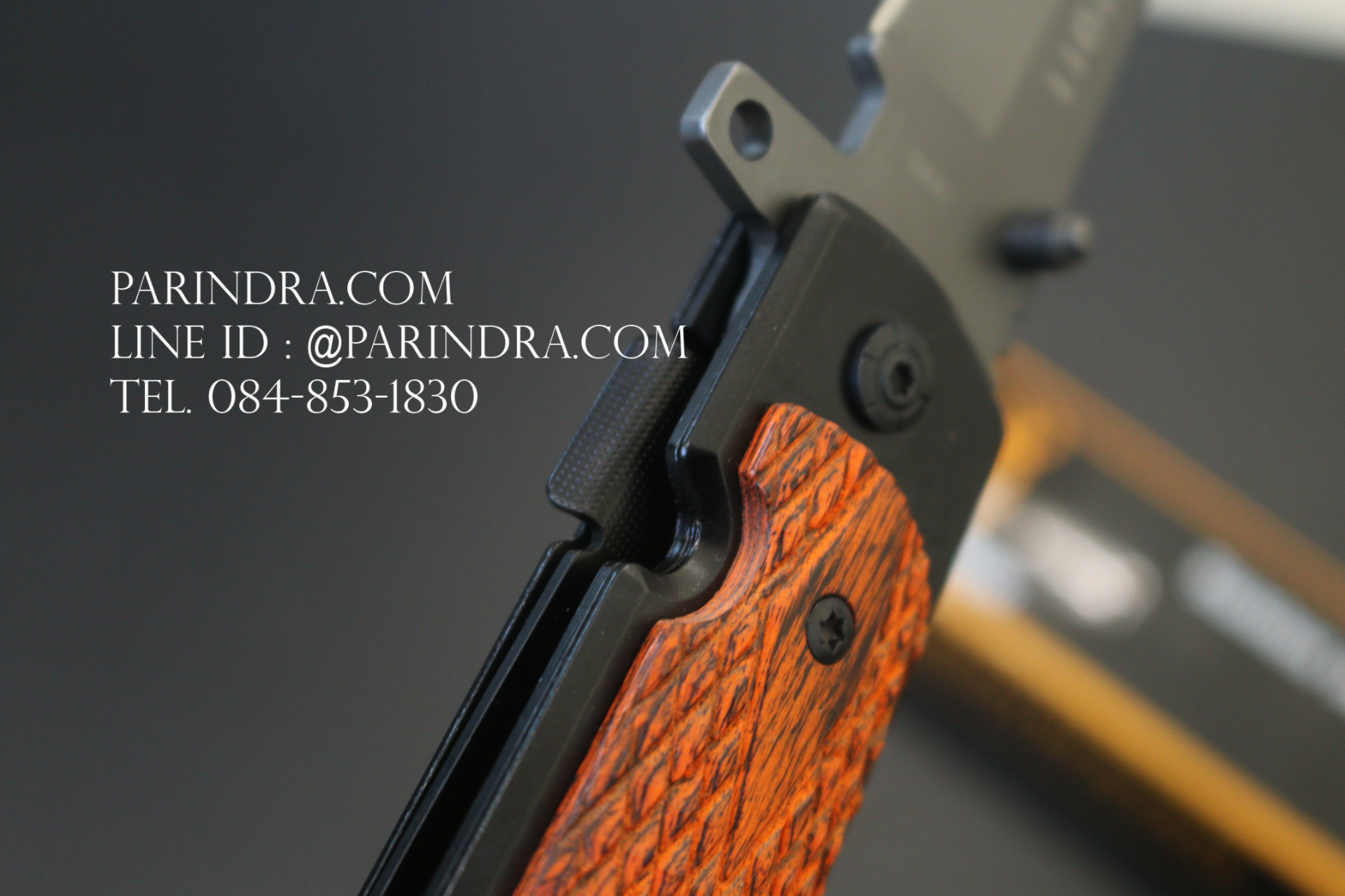 มีดพับสำหรับพกพาขนาดกลาง Browning รุ่น Da47 ด้ามไม้ (OEM)