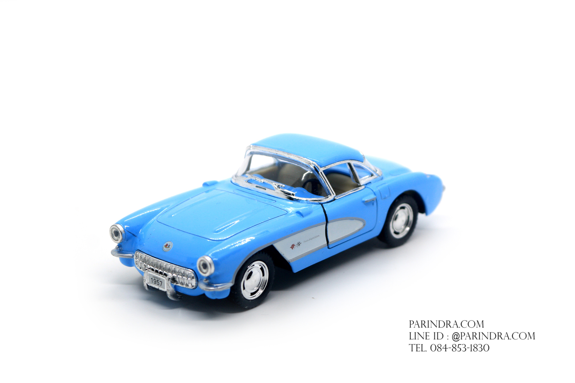 โมเดลรถเหล็ก รถจำลอง CHEVROLET CORVETTE 1957 สีฟ้า