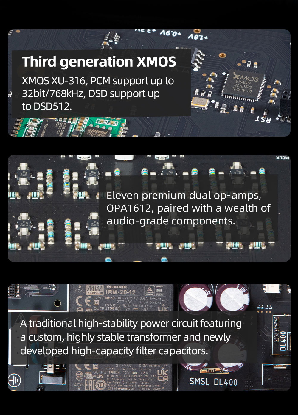 SMSL DL400 DAC/AMP ตั้งโต๊ะ ชิป ESS ES9039MSPRO รองรับ MQA, LDAC, Dual Hi-Res ประกันศูนย์ไทย