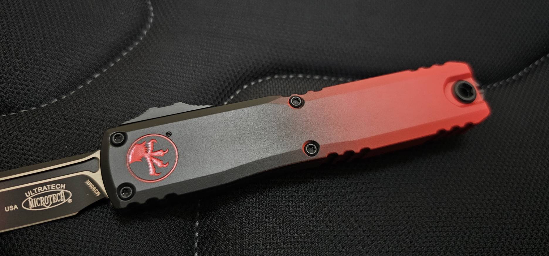 Microtech Ultratech Gen III ZBP T/E Faded Black & Red Handle
