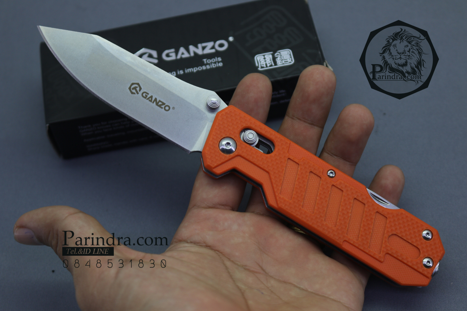 มีดพับ Ganzo กานโซ่ รุ่น G-735 OR สีส้ม ของแท้ 100%