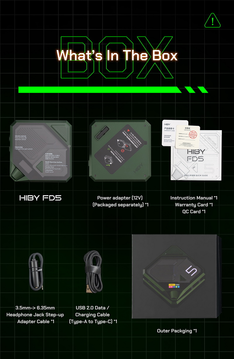 Hiby FD5 DAC/AMP ตั้งโต๊ะ Class A/AB ชิป AKM4493 x4 ในธีมไซเบอร์พังค์ รองรับ MQA ประกันศูนย์ไทย