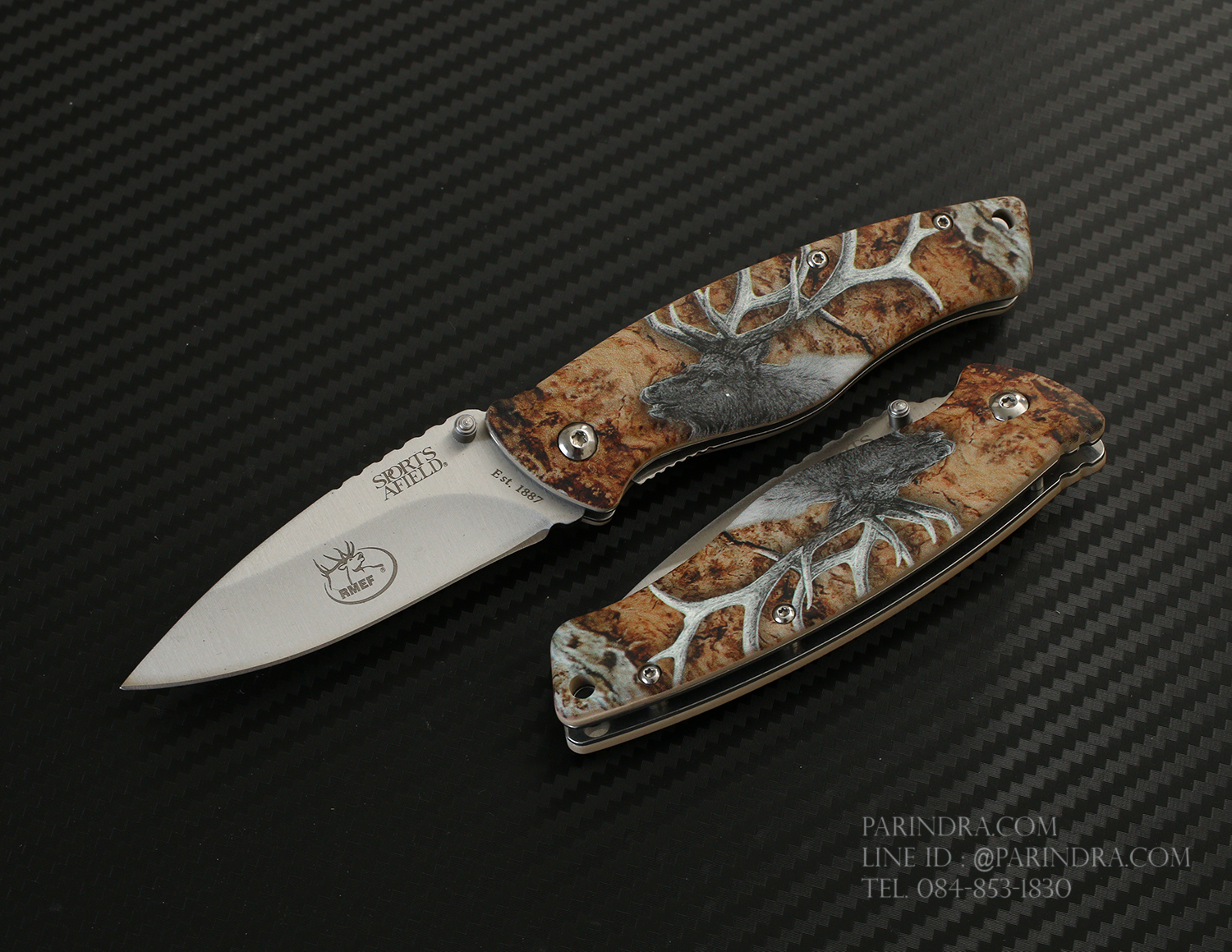 มีดพับ SPORTS AFIELD KNIFE TOOLS ด้ามลายกวาง Elk