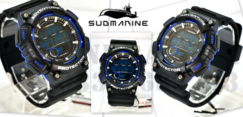 นาฬิกา US submarine สีดำน้ำเงิน TP1318M ผิวด้าน พื้นหน้าปัดน้ำเงิน