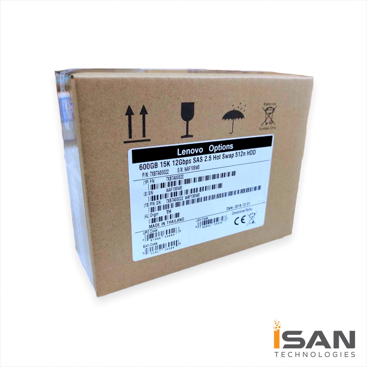 7XB7A00022 Lenovo ThinkSystem 2.5 600GB 15K SAS 12Gb Hot Swap 512n HDD