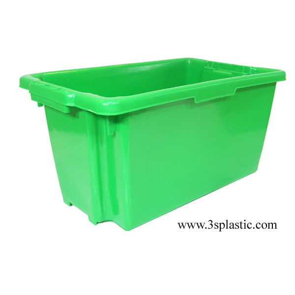 ลังทึบ ขนาด 40.0 x 65.5 x 33.0 cm. บรรจุ 50 KG. เกรดA HDPE เบอร์ 434 สะพานปลา