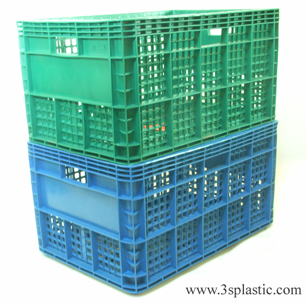 NO.426 ลังพลาสติกโปร่ง EXT. 37.0 x 55.5 x 30.5. HDPE แพ็ค 3 ใบ