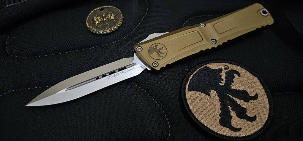 MICROTECH COMBAT TROODON GEN III OTF AUTOMATIC KNIFE TAN STONEWASH