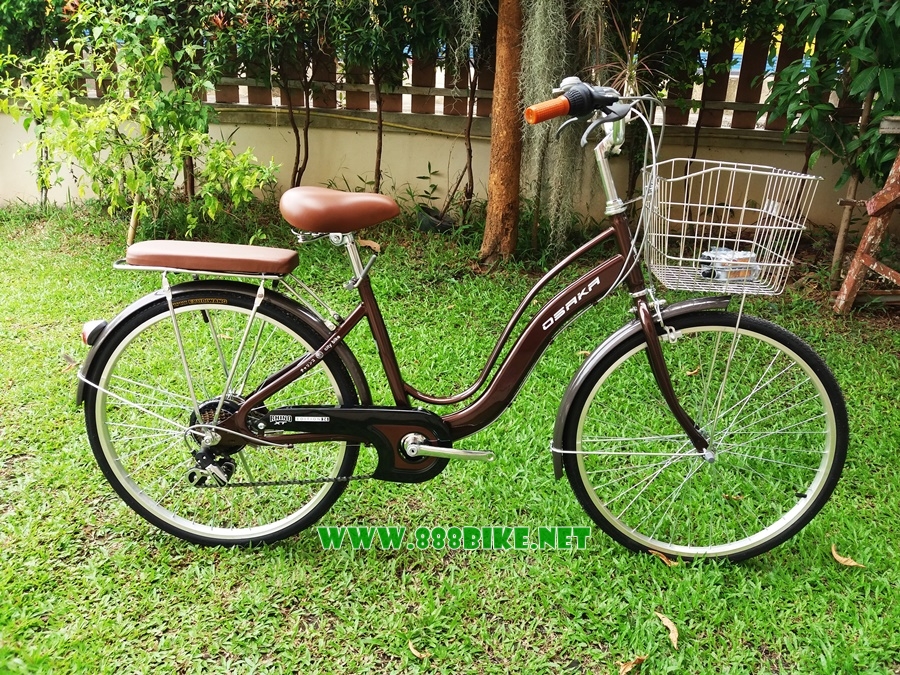 จักรยานแม่บ้าน OSAKA RHINO XT CITY BIKE พร้อมตะกร้า มีเกียร์ 7 สปีดชิมาโน่ ล้อ24นิ้ว