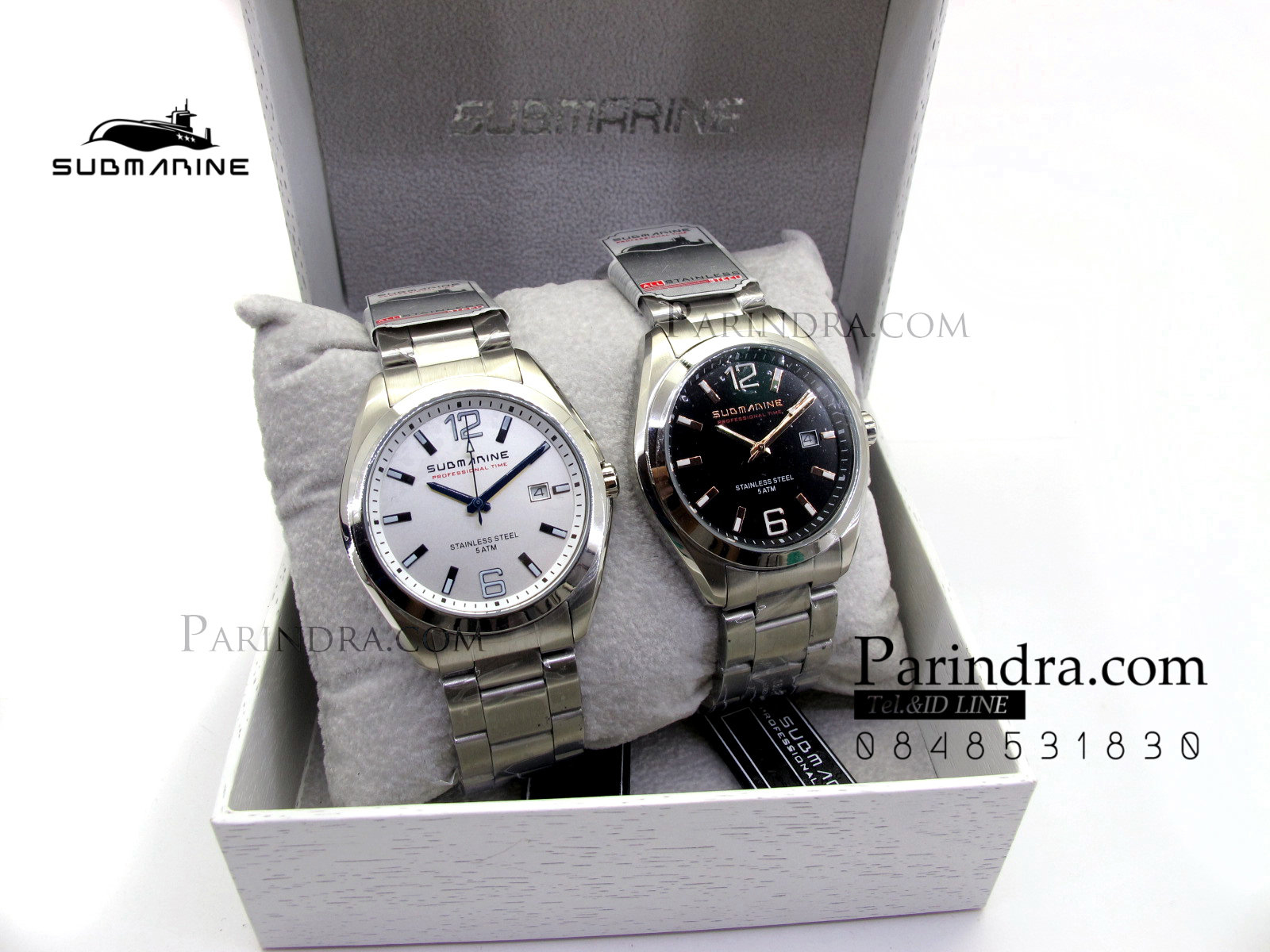 นาฬิกา US submarine รุ่น SUB039 แสตนเลสหน้าปัดสีดำ ของแท้100%