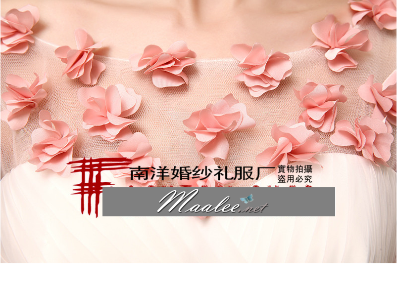 พร้อมเช่า ชุดแฟนซี ชุดราตรีสั้น กระโปรงผ้าแก้วย้วยพองฟู น่ารักมาก แต่งดอกไม้ช่วงอก สีชมพู