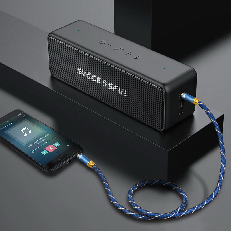 ขาย ERTK NEW AUX Blue สาย Aux 3.5 เป็น 3.5 สายถักหนังงู สำหรับเครื่องเสียง