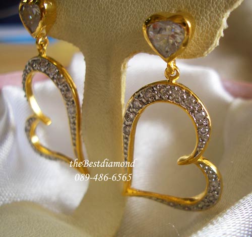 ++BE813+++ต่างหูหัวใจตุ้งติ้งขนาดใหญ่+++หัวใจดวงโตๆ รูปแบบดีไซน์ตะแคงข้าง ใส่แล้วแอบเปรี้ยว เฉี่ยว ทันสมัยมากๆๆ