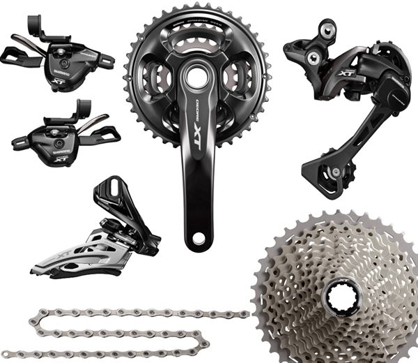 Shimano XT Groupset 11, NEW, XT-M8000, 3x11-Speed, รุ่นจาน 3 ชั้น Group set ปี 2018 ไม่รวมชุดดิสเบรค