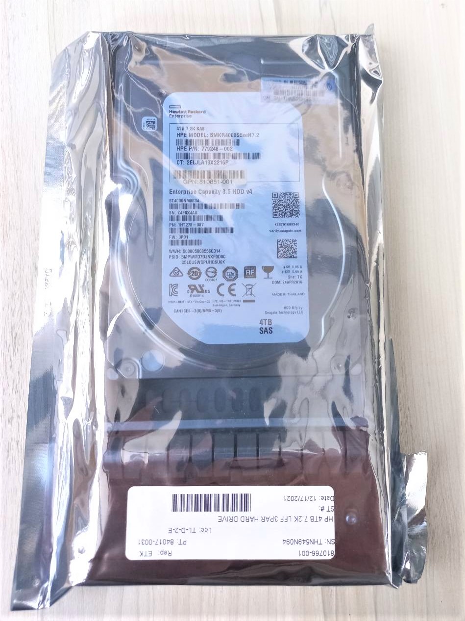 779248-002 742076-001 H6Z87A HPe 801027-001 3Par SM6720 4TB 6G 3.5 SAS HDD.