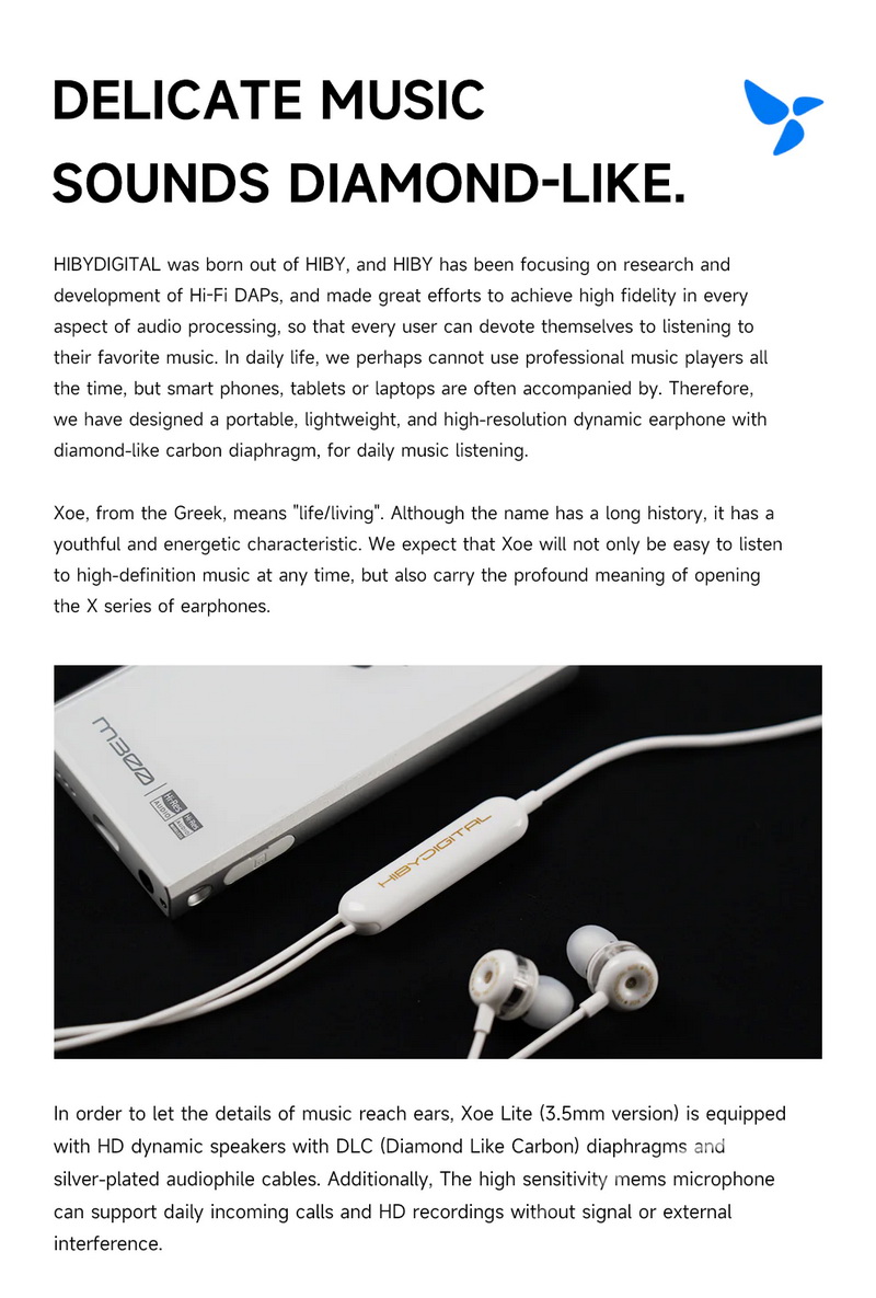 HiBy Digital XOE หูฟังไฮไฟไดนามิกความละเอียดสูง ไดอะแฟรม DLC ประกันศูนย์ไทย