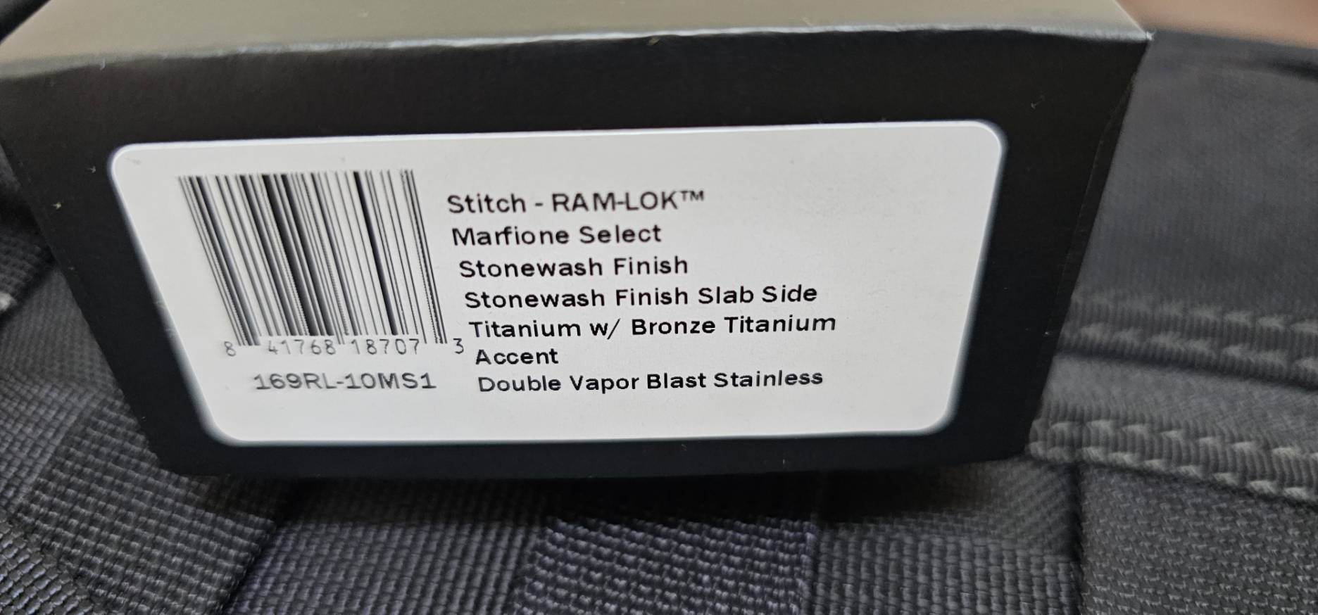 Microtech Marfione Select Manual Stitch RAM LOK Titanium Handles & Stonewash M390MK w/ Double Vapor Blast & Bronze Accents