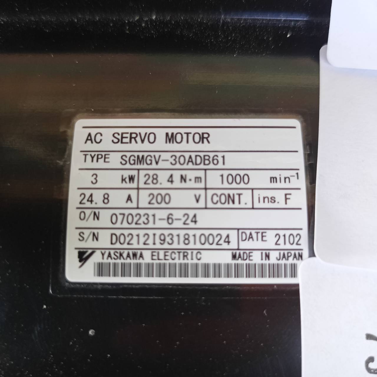 SGMGV-30ADB61 SERVO MOTOR " YASKAWA "