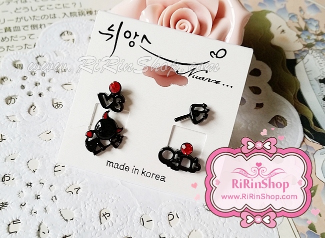 Nuance Korea ต่างหู Set. 4 ชิ้น เดวิลน้อยน่ารัก (Devil)