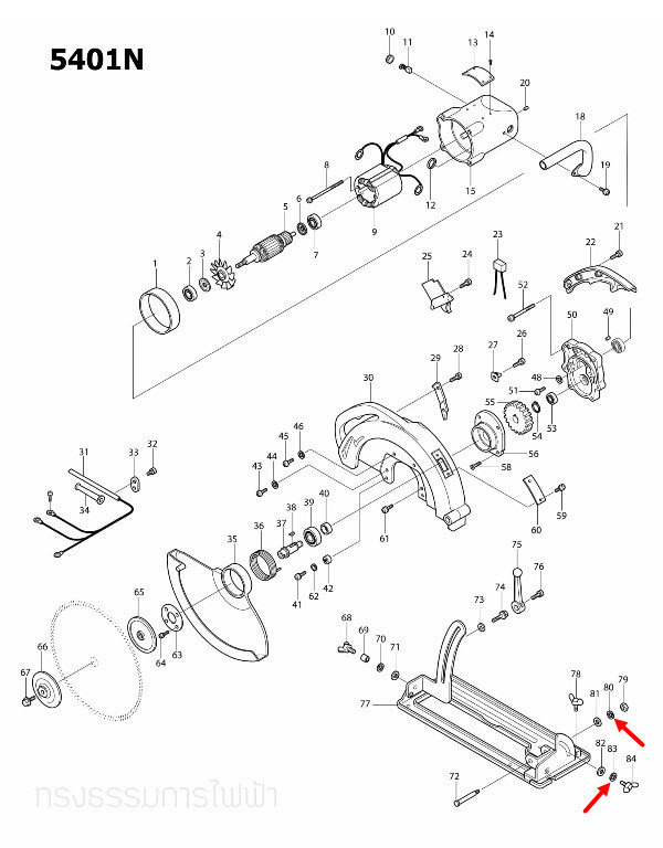 SPRING WASHER 8 Makita มากีต้า 2414, 2414NB, 3501N, 5103N, 5201N, 5401N, 5402 Pn.942201-3 (แท้) ##(*)