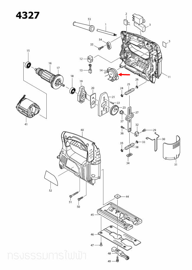 CONTROLLER จิ๊กซอว์ Makita มากีต้า 4327, 4329 [#14] Pn.631777-2 (แท้) ##