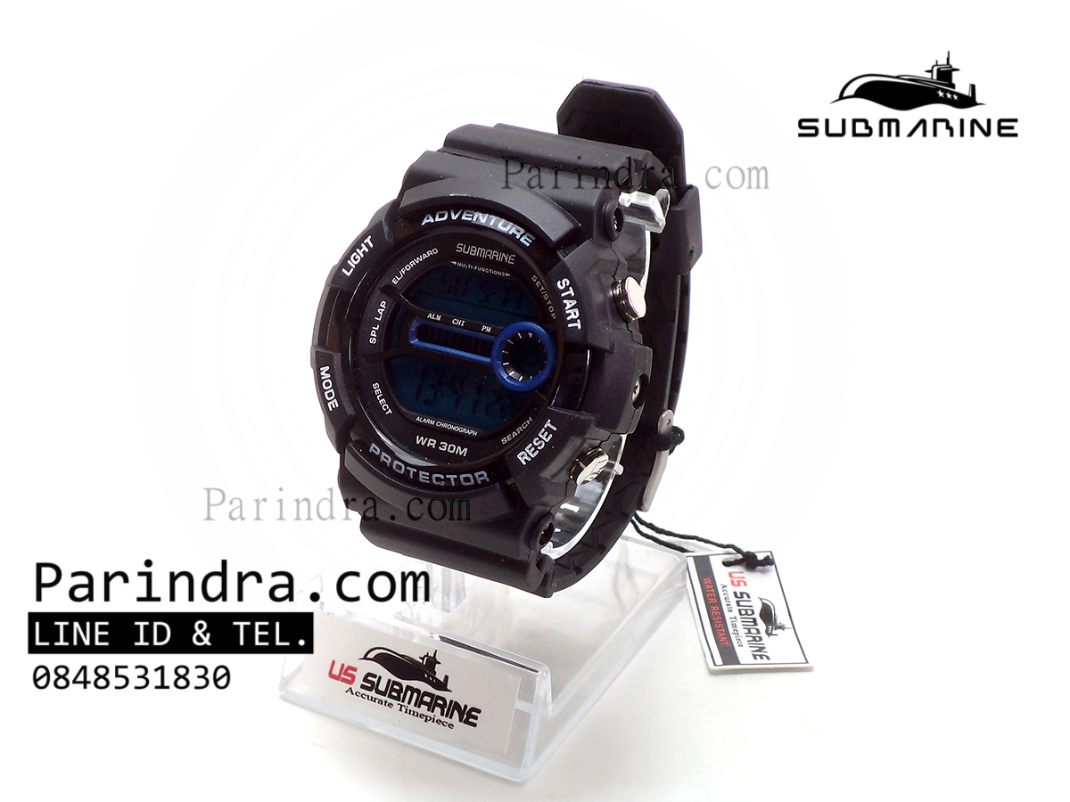 นาฬิกา US submarine TP1301M สีดำ พื้นหลังน้ำเงิน