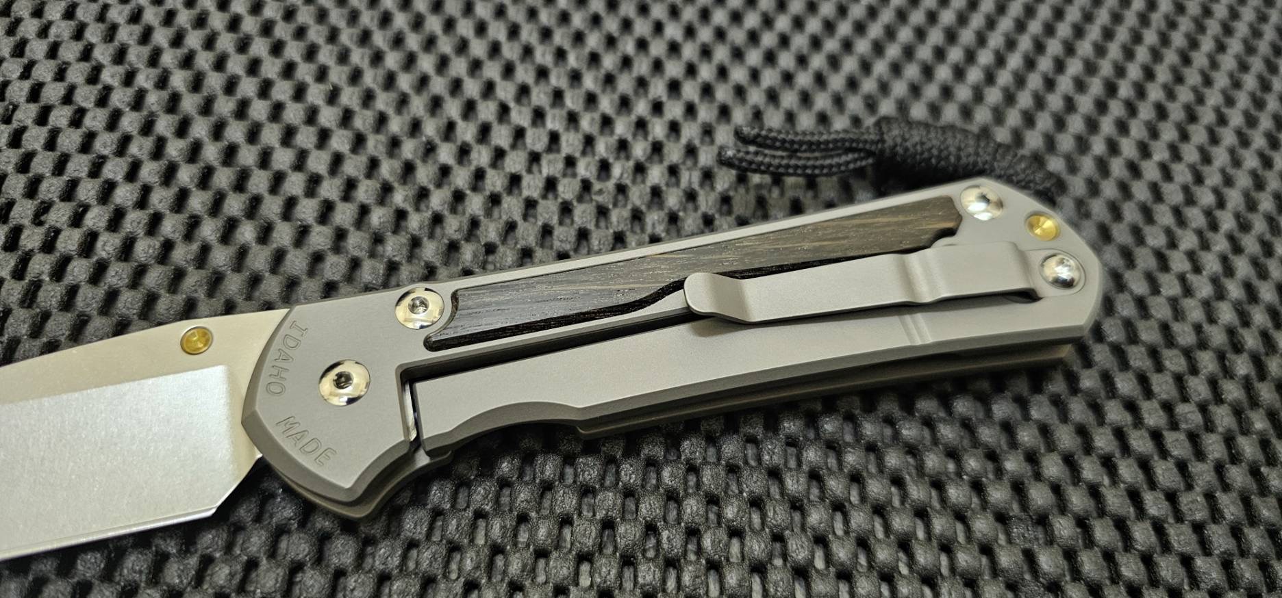 CHRIS REEVE KNIVES LARGE SEBENZA 31 BOG OAK INLAY/TITANIUM MAGNACUT DROP POINT LH (มือซ้าย)