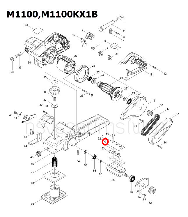 PAN HEAD SCREW M4X5 กบไสไม้ไฟฟ้า Maktec มาคเทค, Makita มากีต้า MT190, M1100, M1100KX1B, M1901, M1901B, M1902, M1902B Pn.265132-2 (แท้) ##