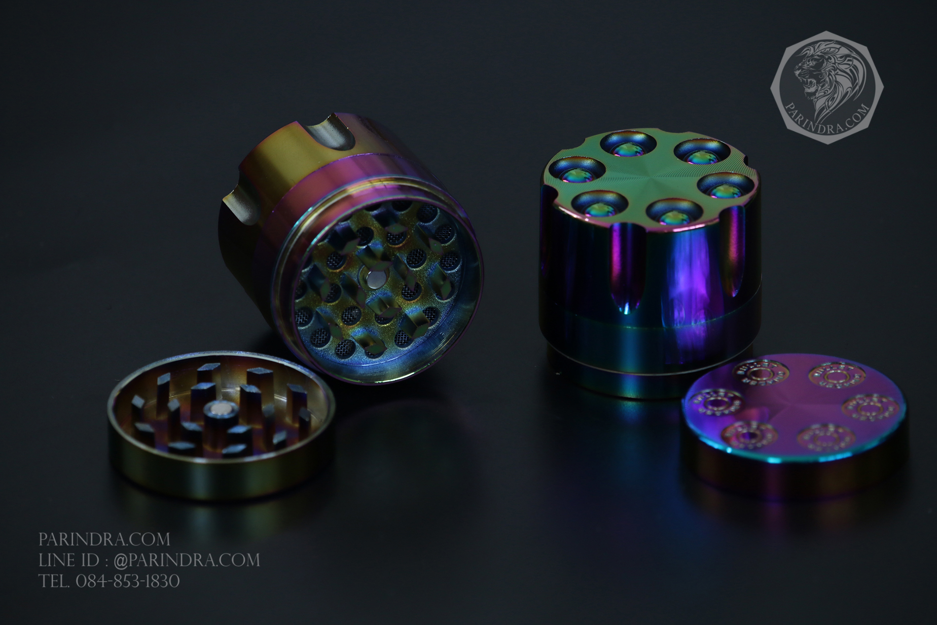 ตลับบดสมุนไพร BULLET GRINDER รูปทรงกระบอกกระสุนลูกโม่ สีรุ้ง