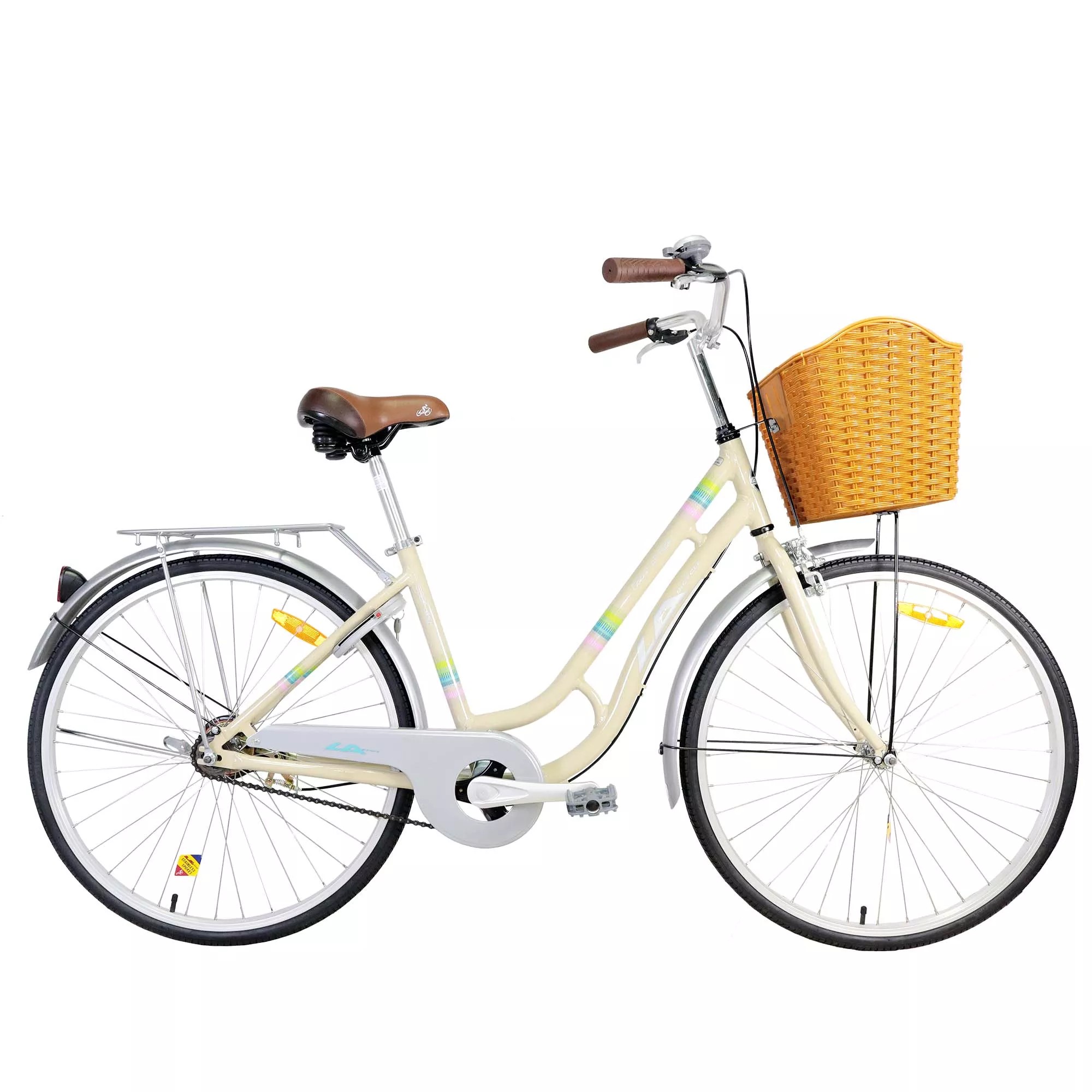 จักรยานทรงวินเทจ จักรยานแม่บ้าน LA Color of ride วงล้อ 26 นิ้ว เฟรมALLOYเบา พร้อมตะกร้าหน้า (มีสินค้าสีแดง)