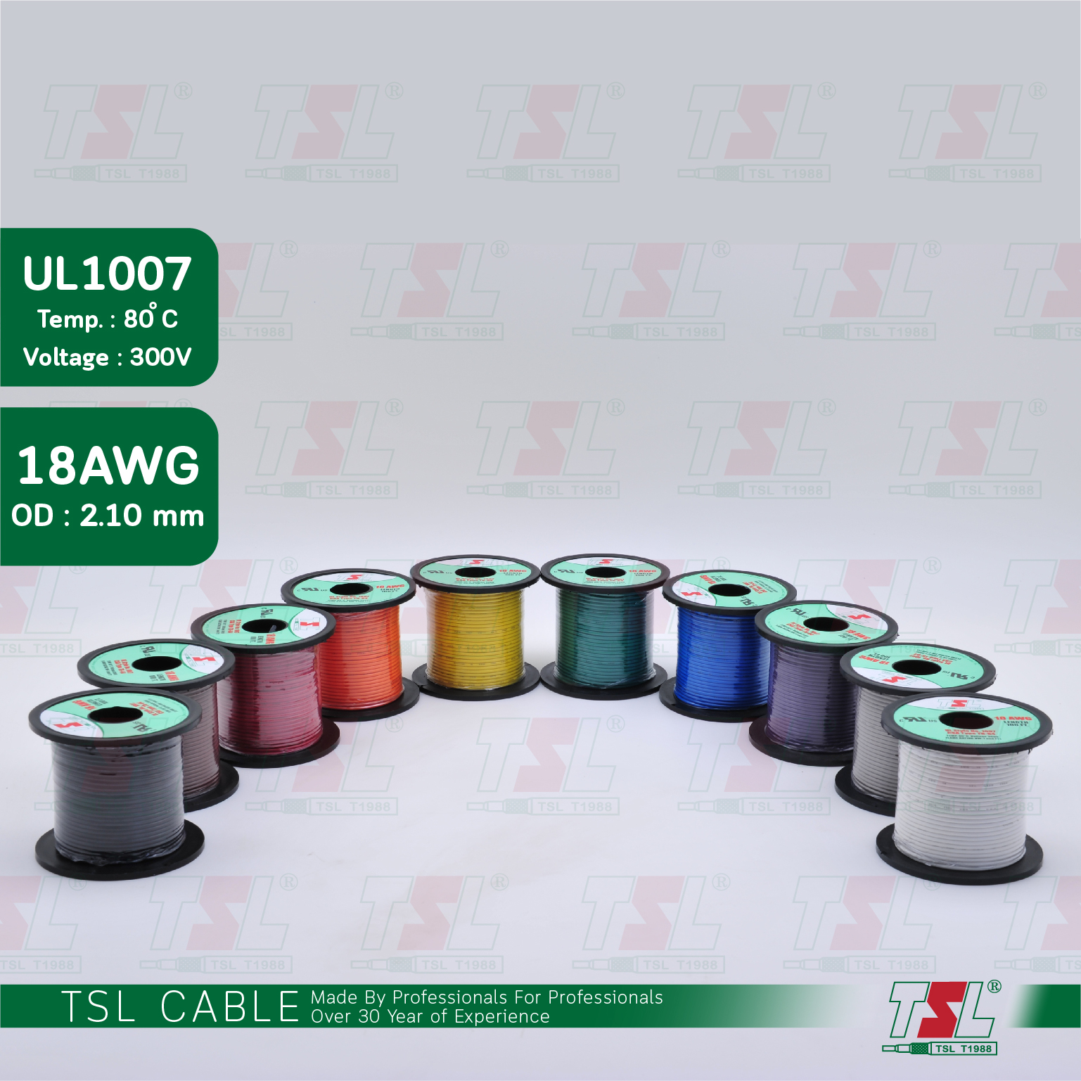สายไฟอ่อน UL1007 เบอร์ 18AWG ยาว 100FT/30M