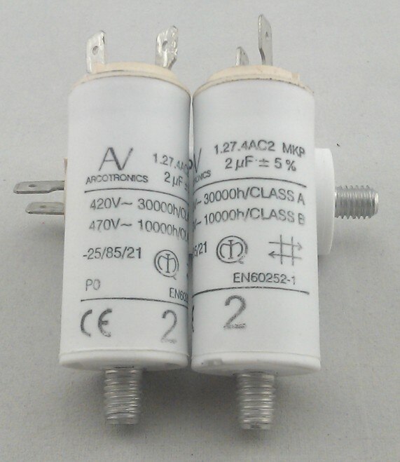 ฟิล์มคาปาซิเตอร์ 2uF 1.27.4AC2 MKP AV ARCOTRONICS 420V 470V