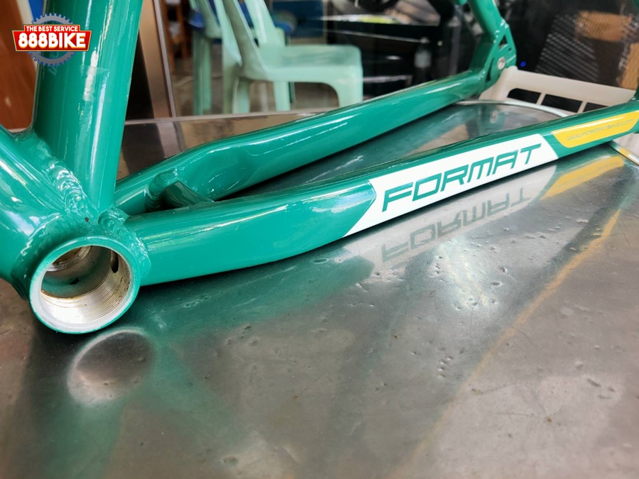 FRAMESET FORMAT DES66 27.5 เฟรมอลู คอตรง กระโหลกเกลียว แถมถ้วยคอ FSA เบาะ หลักอาน ดรอปเอ้าท์ (เฟรมแยกชิ้นส่วน)