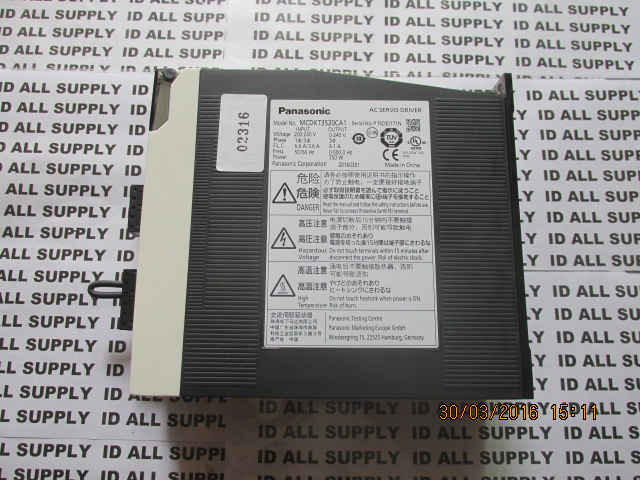 SERVO DRIVE “ PANASONIC ” รุ่น MCDKT3520CA1
