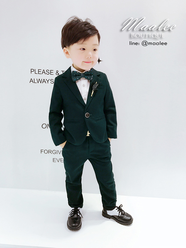 พร้อมเช่า ชุดสูทเด็กชาย สีเขียว เท่ๆแบบสากล **พร้อมเช่าไซส์ 120 ,130 , 140 , 160 **