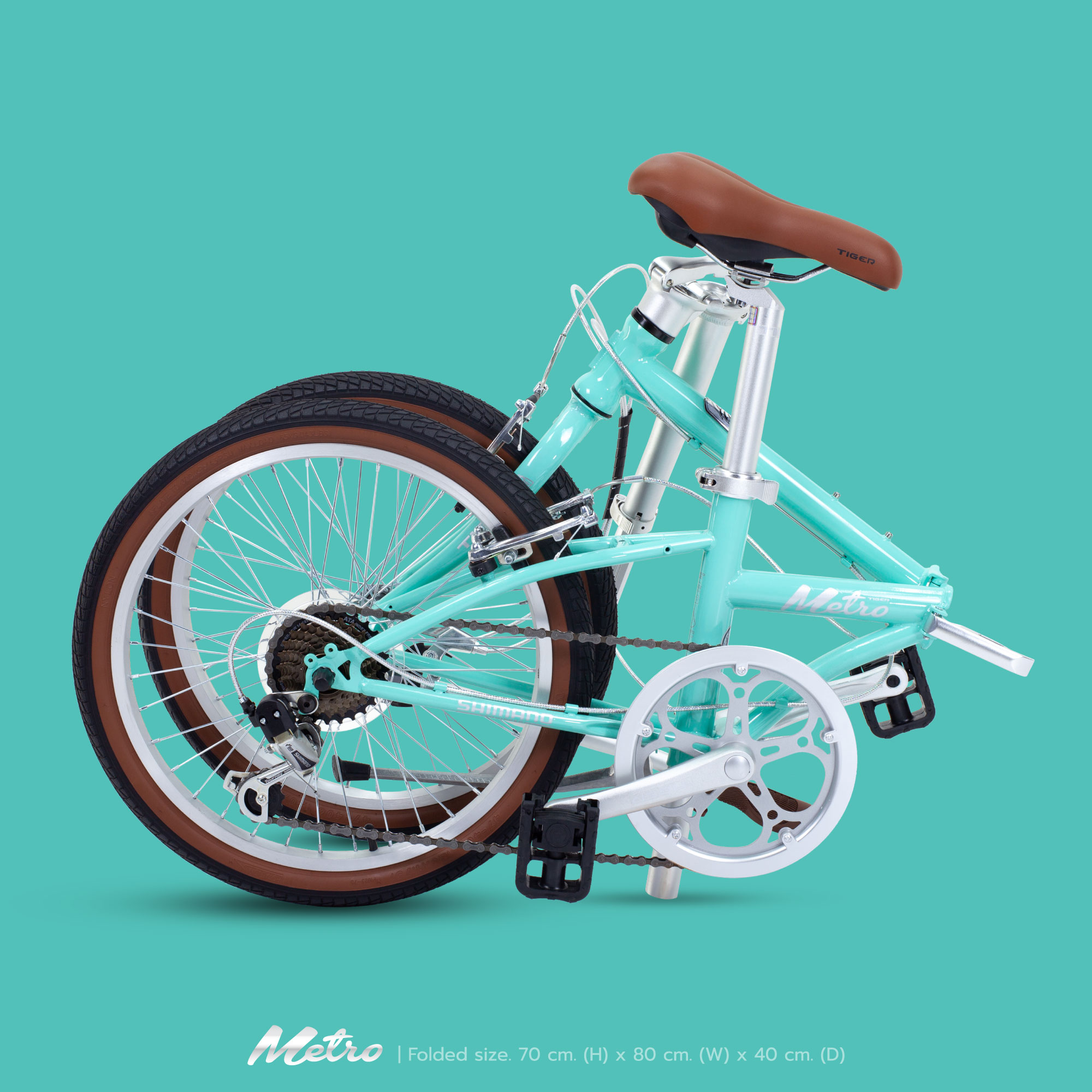 จักรยานพับได้ TIGER Metro 20" Frame Hi-Ten Steel Stem : Aluminium Shimano 7-Speed