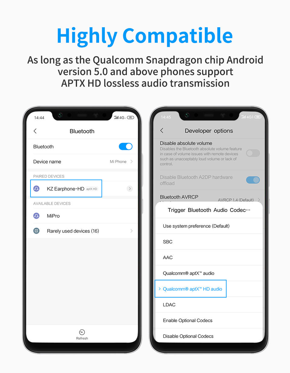 ขาย KZ Bluetooth Extra APTX HD ชิป CSR8675 รองรับบลูทูธ 5.0