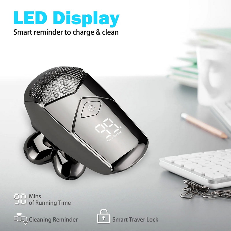 X-Tips Shaver PRO เครื่องโกนหนวด โกนผม 6 หัว รองรับ IPX7 จอแสดงผล LED ในตัว
