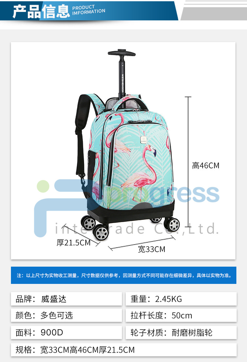 กระเป๋าเป้เดินทาง ล้อลาก 900D