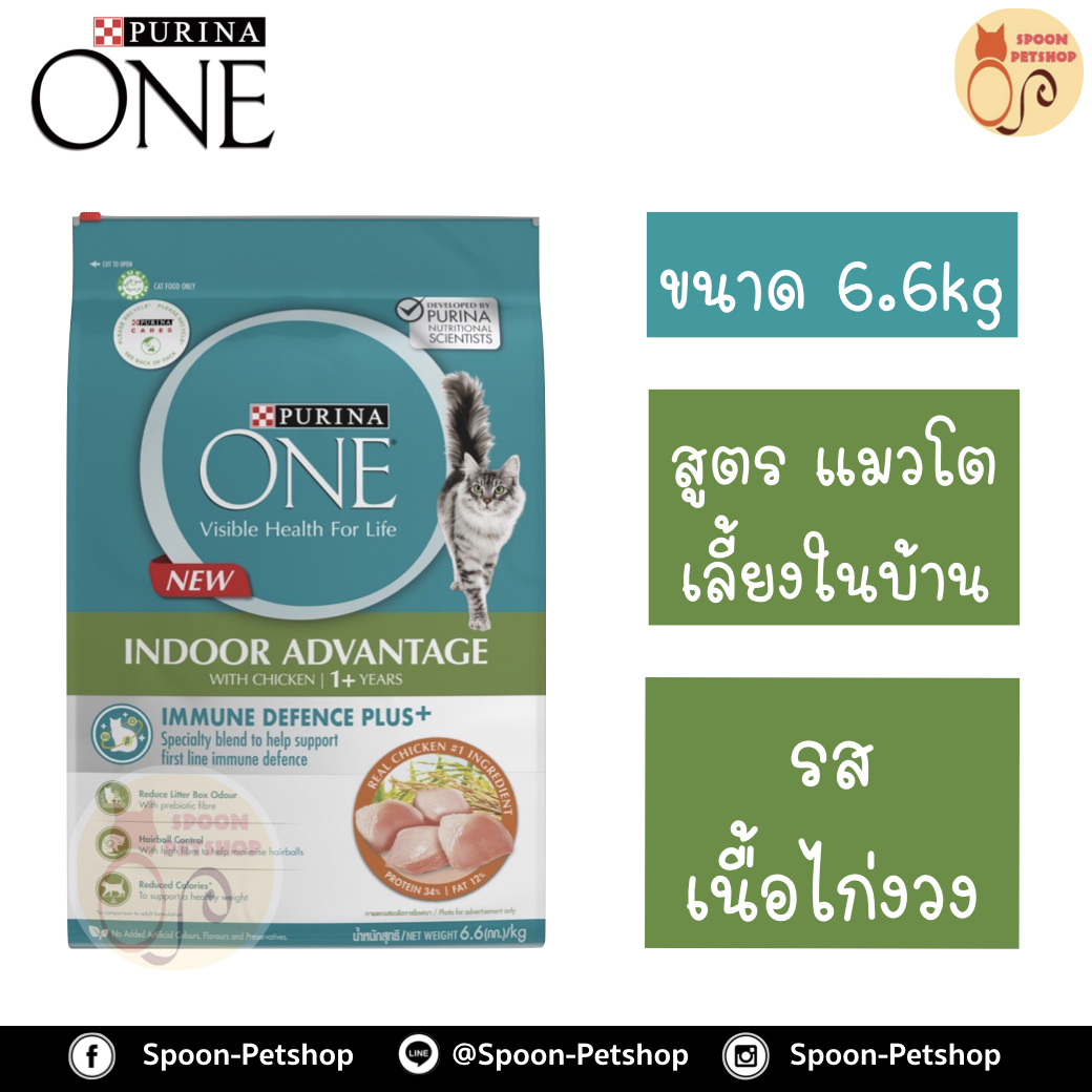 Purina One อาหารแมว เพียวริน่า วัน สูตร แมวเลี้ยงในบ้าน สำหรับแมวโต 6.6kg