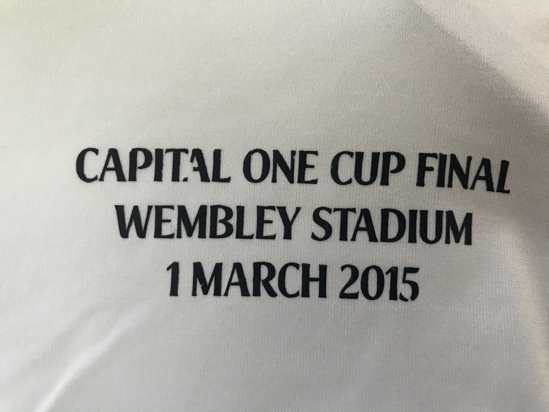 เสื้อฟุตบอล ทีมสโมสรท็อตแน่ม ฮ็อทสเปอร์ ชุดเหย้า 2014/15 ปักนัดชิง Capital One Cup Final 2015 ใหม่ M-Size / TOTTENHAM HOTSPUR Football Shirt Home Kit 2014/15 Capital One Cup Final 2015 MDT Jersey NEW M-Size
