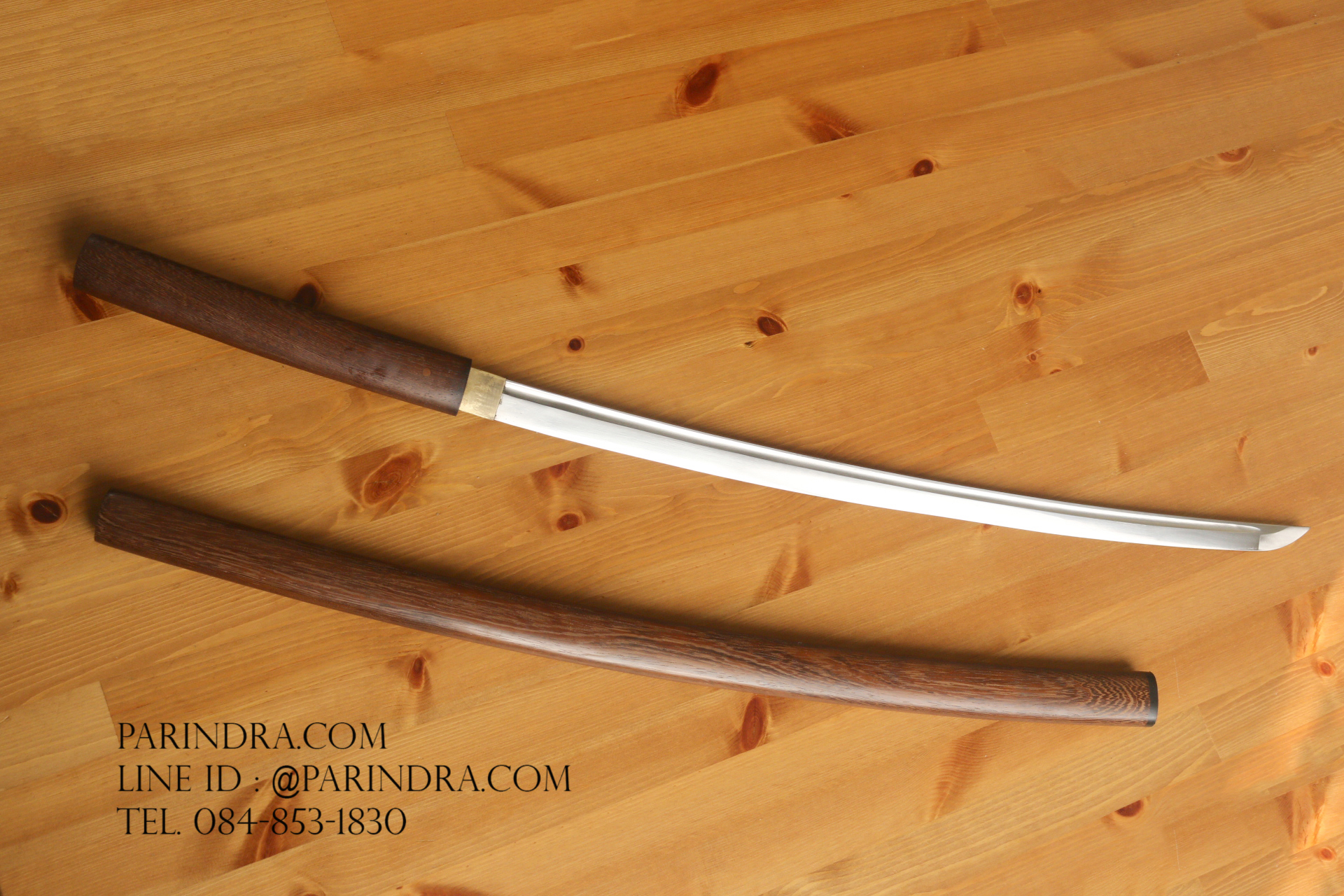 ขายดาบซามูไร คาตะนะ Katana ไว้ฝึกฟันดาบ แข็งแรงทนทาน ปลอกลายเนื้อไม้สีน้ำตาล