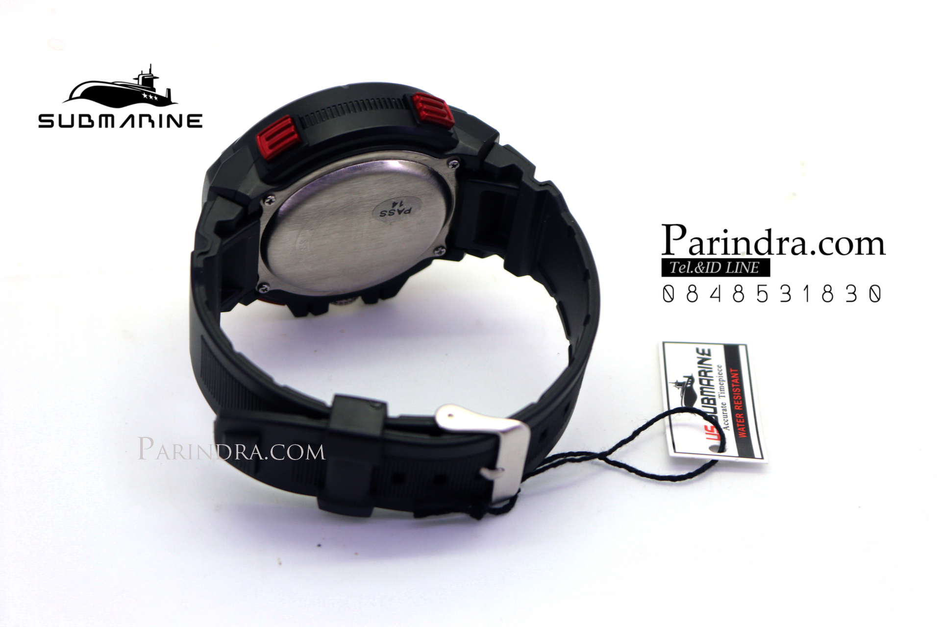 นาฬิกา US submarine TP3180M ดำ-แดง ทรง sport